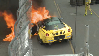 Formula Drift Ferrari Catches Fire On Debut